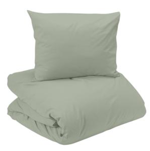 Bäddset ELTON, enfärgat vintage tvättat bäddset med jeans söm i grön