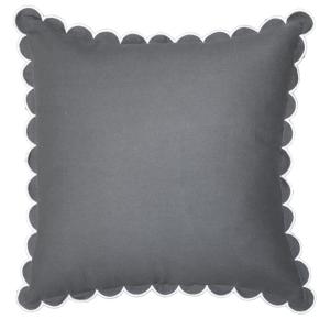 Kuddfodral Cloud, enfärgad med bågad langetterad kantdekoration Stl. 45x45 cm, Grå