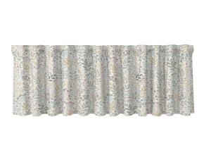 Gardinkappa HAGE på metervara, blad, blommor i ljusgul, ljusrosa, ljusgrönt