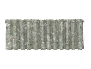 Gardinkappa HAGE på metervara, blad och blommor i grönt