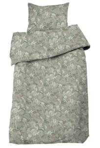 Bäddset HAGE 2-dels, blad och blommor, Stl.150x210cm, 50x60cm, grön