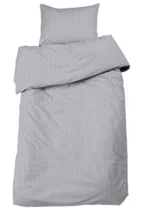 Bäddset SQUARE stilrent rutigt påslakanset med hotellkänsla i skön satin i ljusgrått