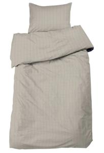 Bäddset SQUARE stilrent rutigt påslakanset med hotellkänsla i skön satin i sandfärg