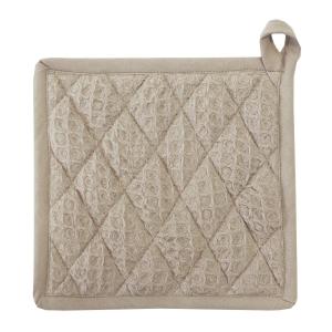 Grytlapp WAFFLE, enfärgad med våffelstruktur, Stl. 20x20 cm , Sand