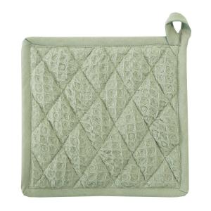 Grytlapp WAFFLE, enfärgad med våffelstruktur, Stl. 20x20 cm , Grön