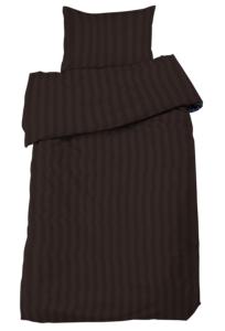 Bäddset MIRAGE, stilig vävd rand med hotellkänsla i skön satin i choklad