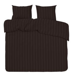 Bäddset MIRAGE KINGSIZE, stilig vävd rand med hotellkänsla i skön satin i choklad