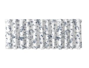 Gardinkappa ELLINOR på metervara, blommig, höjd ca 50cm, vit, blå, ENDAST 1,9 meter kvar