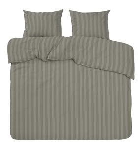 Bäddset MIRAGE KINGSIZE, stilig vävd rand med hotellkänsla i skön satin i linnefärg