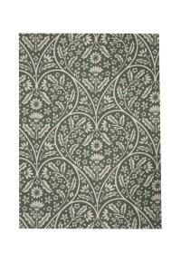 Kökshandduk Svea med tryckt hjärtformat mönster och snirklande blad i grönt