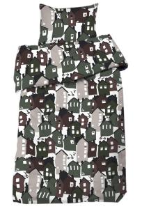 Bäddset Village, modernt bäddset med coola hus. Grön