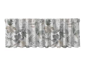 Gardinkappa BLADVERK på metervara med stora löv i grått, beige och grönt