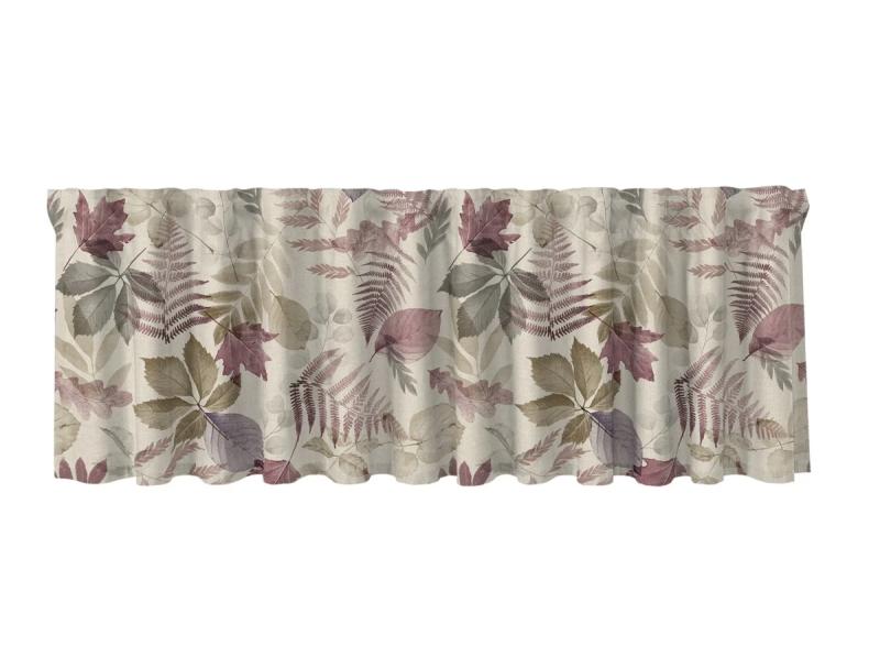 Stuvbit på 2,0 meter av Gardinkappa BLADVERK på metervara med stora löv i ljungfärger