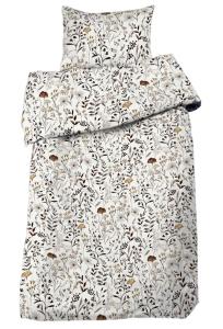 Bäddset Cecilia, med vackra blommor och blad. Beige