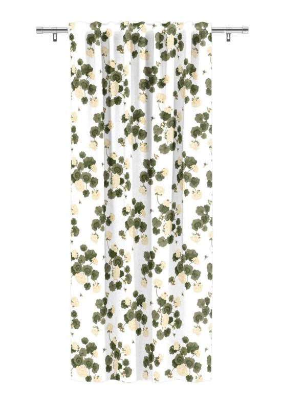 Gardinlängd Astrid, 1 pack, 140x240cm, pelargon i svagt gul, vit botten