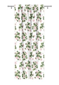 Gardinlängd Astrid, 1 pack, 140x240cm, pelargon i rosa, vit botten