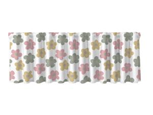 Gardinkappa MÄRTA med retro inspirerade blommor i gult, rosa och grönt