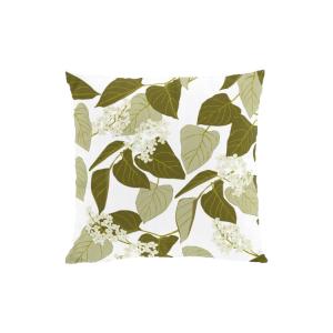 Kuddfodral VID FIKABORDET med vita blommor i klasar och gröna blad