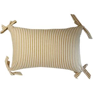 Kuddfodral ANNA, avlångt med smala ränder i havregult och offwhite