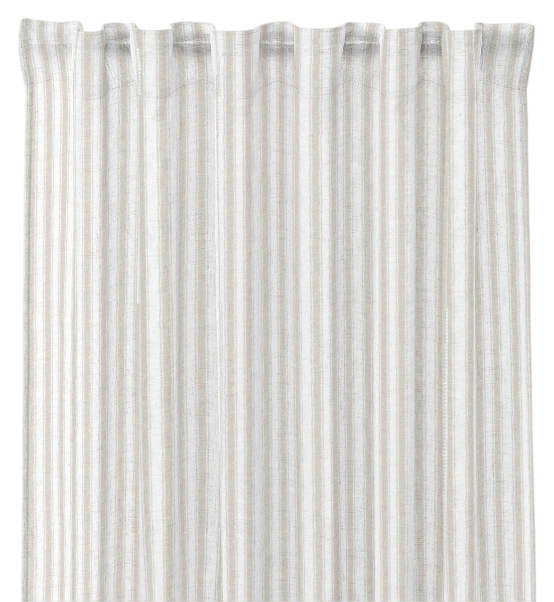 Gardin ANNA med smala ränder i linne och offwhite - Trendhuset