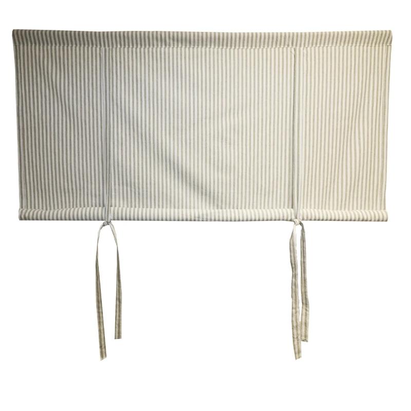 Hissgardin ANNA med smala ränder, finns i flera bredder i grönt och offwhite