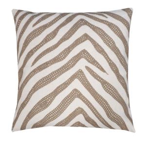 Kuddfodral Hank med broderat Zebramönster i beige och linnefärg