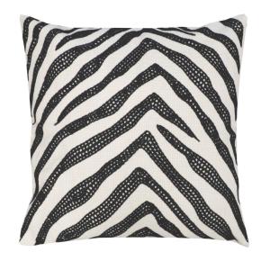 Kuddfodral HANK med broderat zebramönster i svart