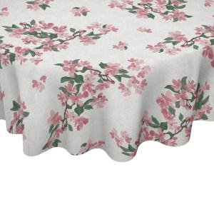 Rund Vaxduk ELSIE med vackra äppelblommor i rosa