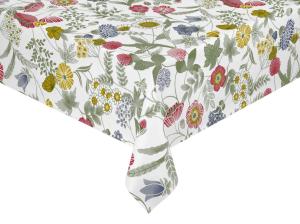 Vaxduk HILDA på metervara, ängsblommor i rött, blått och gult