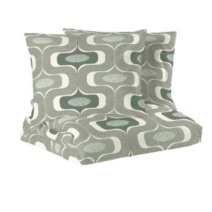 Bäddset LUDVIG Kingsize med böljande grafiskt mönster i grönt