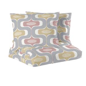 Bäddset LUDVIG Kingsize med böljande grafiskt mönster i gult