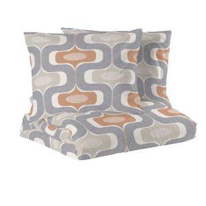 Bäddset LUDVIG Kingsize med böljande grafiskt mönster i persikofärg