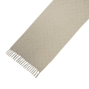 Löpare FREDRIKA, enfärgad bordslöpare med vävt mönster och frans i sandfärg