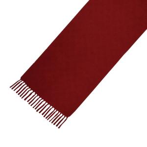 Löpare FREDRIKA, enfärgad bordslöpare med vävt mönster och frans i rött