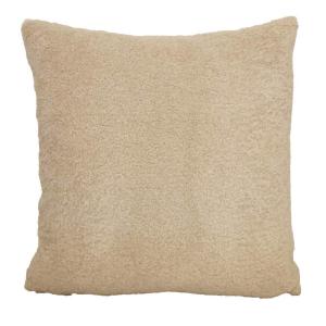 Kuddfodral RANCH, framsida i skinnimmitation, baksida i teddylook i sandfärg