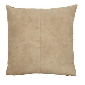 Kuddfodral RANCH, framsida i skinnimmitation, baksida i teddylook i sandfärg