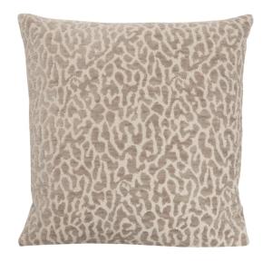 Kuddfodral DILLON, leopardmönstrad framsida, enfärgad baksida, beige