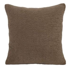 Kuddfodral MONTANA, enfärgad, fram och baksida i teddylook i mullvad