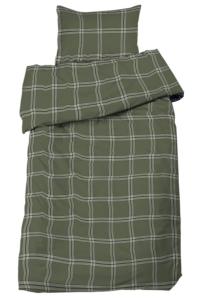 Bäddset CORTINA i flanell, rutig i grönt