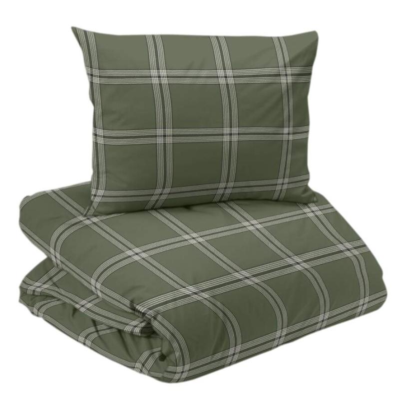 Bäddset CORTINA i flanell, rutig i grönt