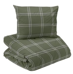 Bäddset CORTINA i flanell, rutig i grönt