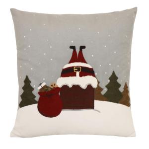 Kuddfodral OUPS med en tomte som fastnat i skorstenen