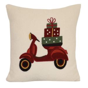 Kuddfodral SCOOTER i teddykvalite med broderad scooter med julklappar