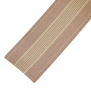 Löpare OSSIAN, vävd randig ripslöpare i rött och linnefärg