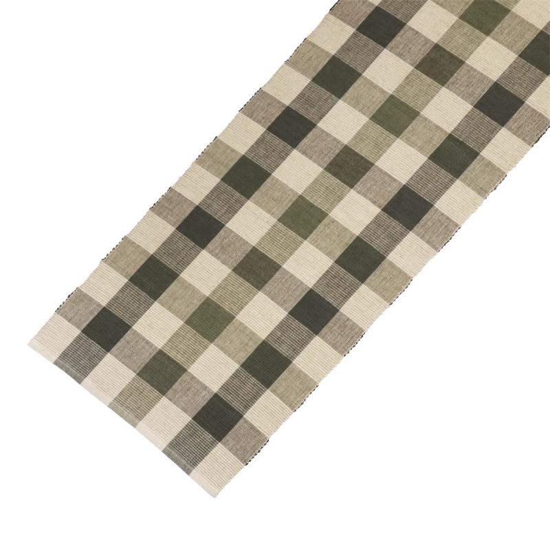 Löpare TORE, rutig ripslöpare i grönt och beige