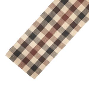 Löpare TORE, rutig ripslöpare i terracotta, beige och blått