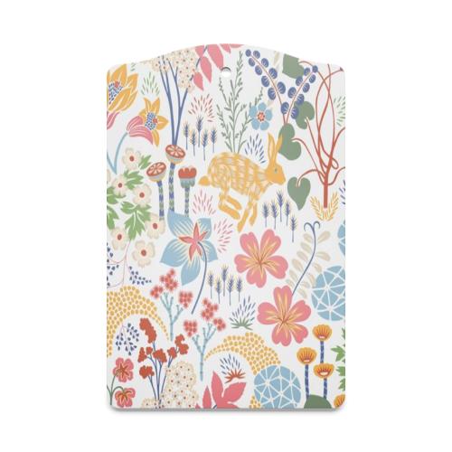 Serveringsbräda Lyckeflykt, fantasifullt mönster med harar och blommor, Stl. 20x30 cm, multi