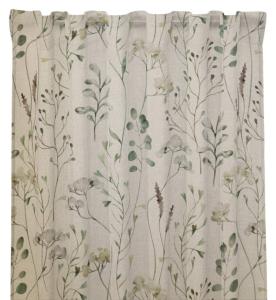 Gardin FIELD med ett skirt växtmönster i grönt