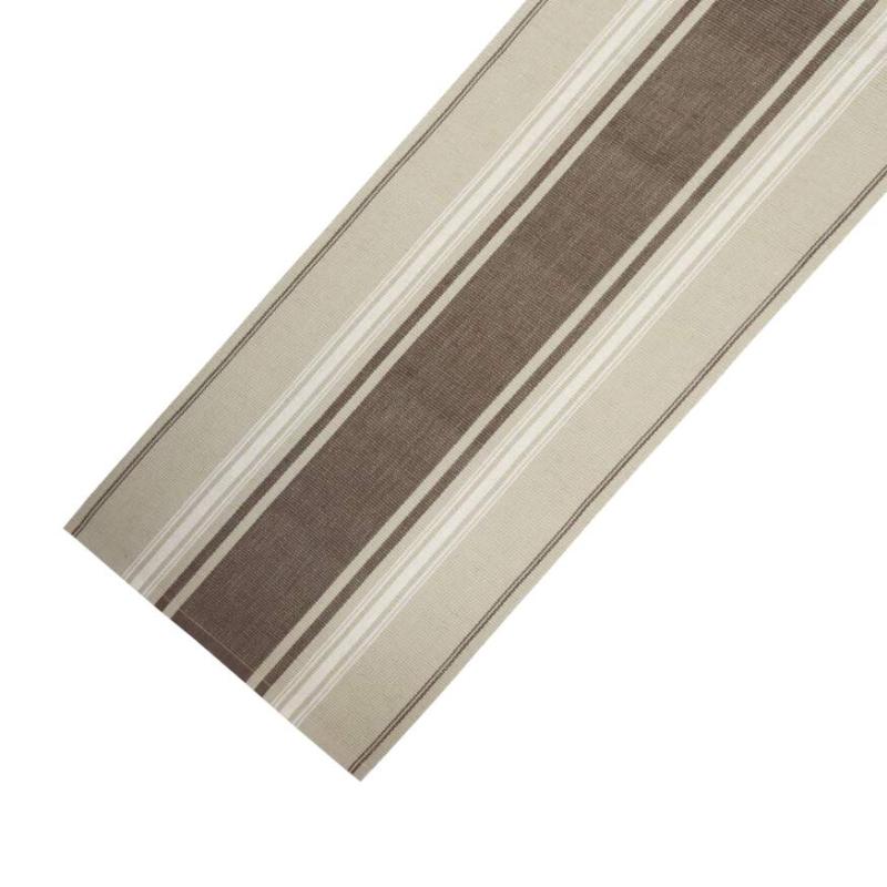 Löpare HENRY, vävd randig bordslöpare i beige och brunt