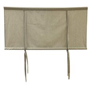 Hissgardin ANNA med smala ränder, finns i flera bredder i mörkgrönt och offwhite